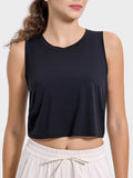 Millennia Drawstring Cutout Round Neck Active Tank - Hovatok