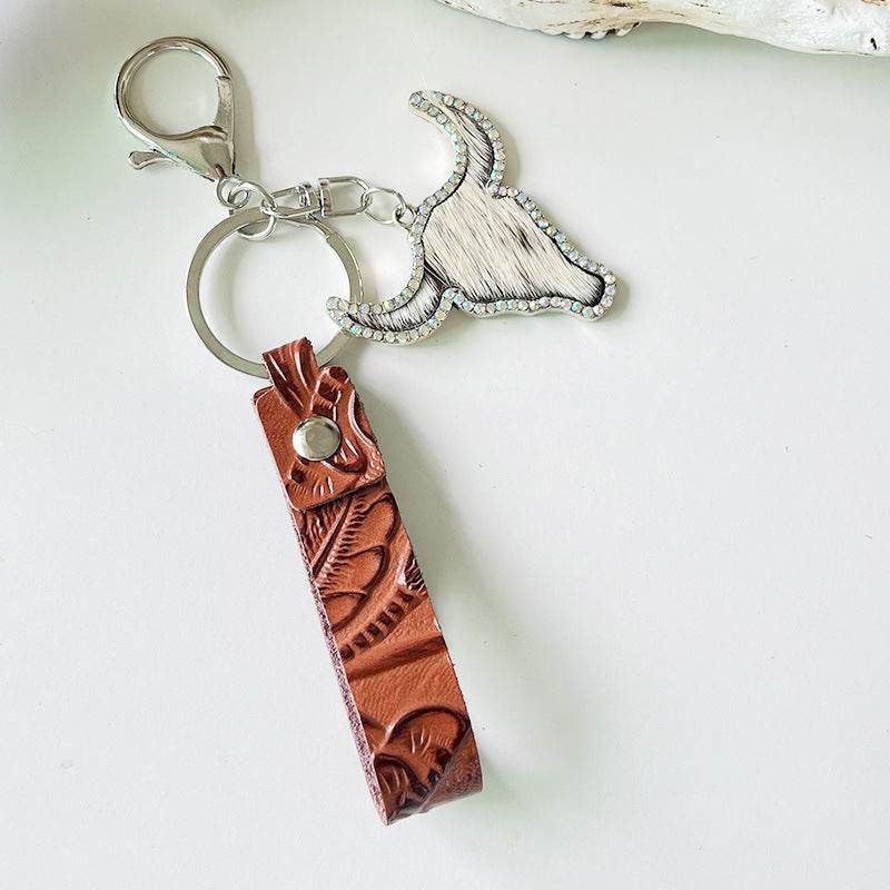 Rhinestone Bull Keychain - Hovatok
