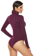 Ribbed Turtleneck Long Sleeve Bodysuit - Hovatok