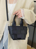 PU Leather Braided Bucket Bag - Hovatok