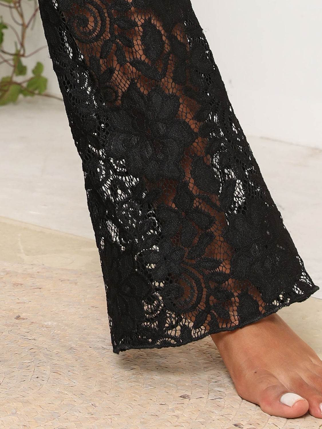 Lace High Waist Swim Pants - Hovatok