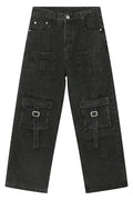 Mid Rise Men's Jeans with Cargo Pockets - Hovatok
