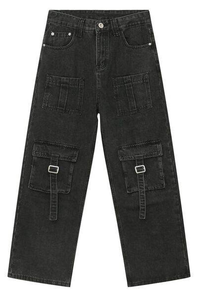 Mid Rise Men's Jeans with Cargo Pockets - Hovatok