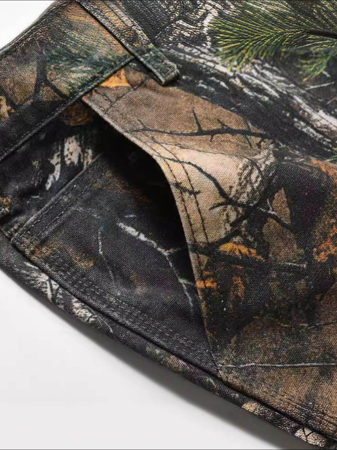 Men's Camouflage Leaf-Print Cargo Jeans - Hovatok