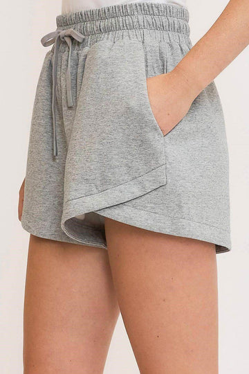 Umgee Full Size Drawstring Sweatshorts with Pockets Plus Size - Hovatok