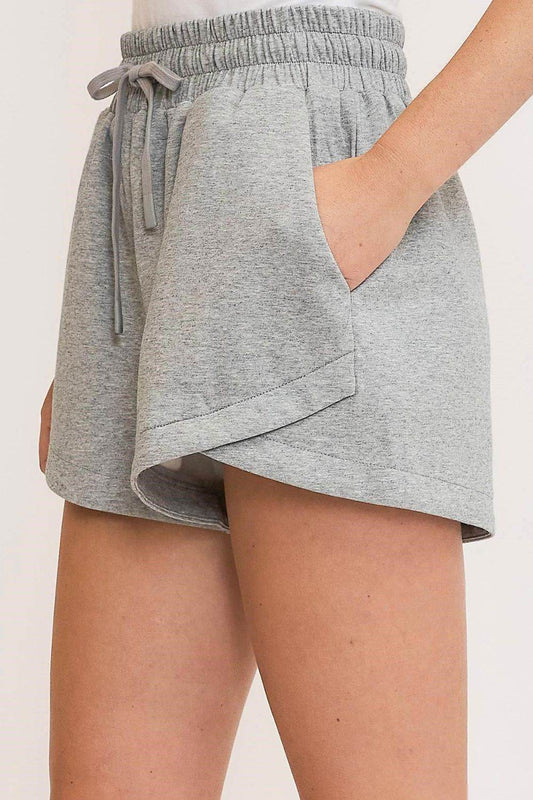 Umgee Full Size Drawstring Sweatshorts with Pockets Plus Size - Hovatok
