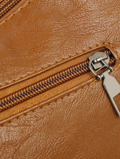 Multi Pockets PU Leather Shoulder Bag - Hovatok