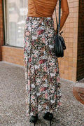 Floral Elastic Waist Maxi Skirt - Hovatok
