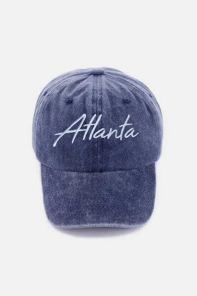 Zenana Washed ATLANTA Embroidered Baseball Cap - Hovatok