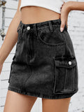 Cargo Denim Skirt - Hovatok