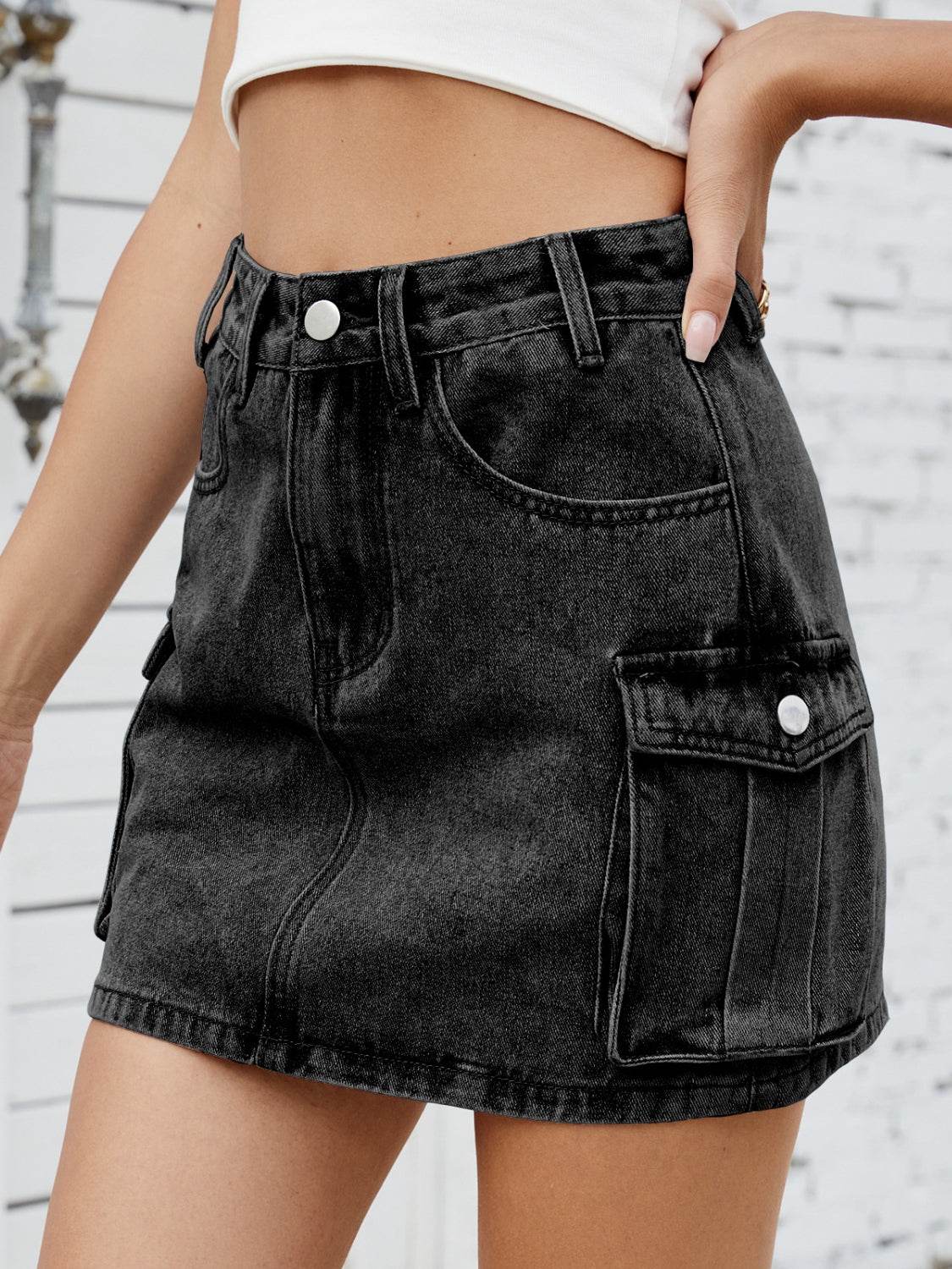 Cargo Denim Skirt - Hovatok