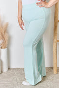 RISEN Full Size High Waist Ultra Soft Knit Flare Pants - Hovatok