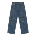 Mid Rise Men's Jeans with Cargo Pockets - Hovatok