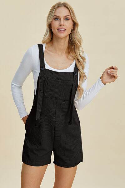 Double Take Full Size Texture Sleeveless Romper - Hovatok