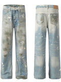 Men's Waste Soil Style Straight Leg Jeans - Hovatok