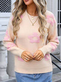 Angel Wings Flower Round Neck Long Sleeve Sweater - Hovatok