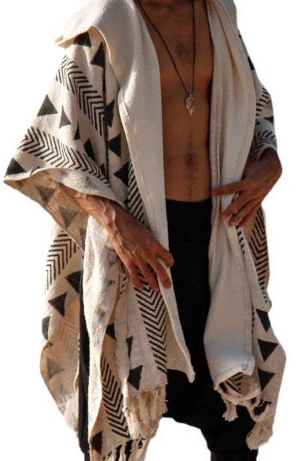 Men's Open Front Printed Cover-Up - Hovatok