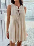 Devine Pleated Sleeveless Mini Dress - Hovatok