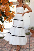 Contrast Trim Cami and Skirt Set - Hovatok