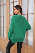 Angel Wings Round Neck Long Sleeve Sweater - Hovatok