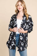 BOMBOM Animal Print Button Up Knit Shacket - Hovatok