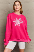 Simply Love Full Size Snowflake Graphic Sweatshirt - Hovatok