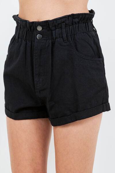American Bazi High Waist Paper Bag Shorts - Hovatok