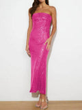 Sequin Cutout Tube Dress - Hovatok