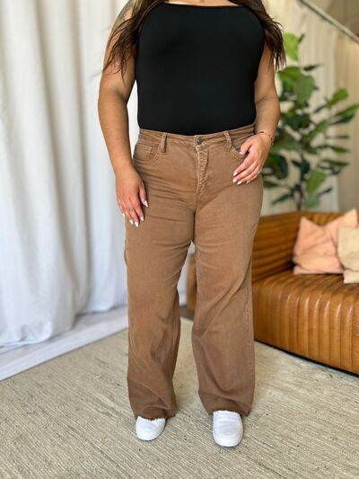 RFM Full Size High Rise Garment Dye Wide Leg Jeans - Hovatok