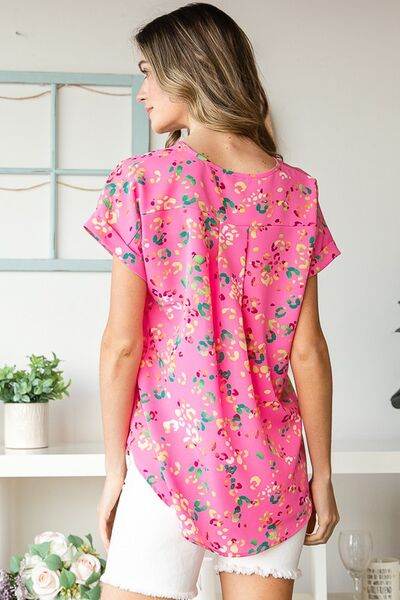 Heimish Full Size Animal print V-Neck Short Sleeve T-Shirt Plus Size - Hovatok