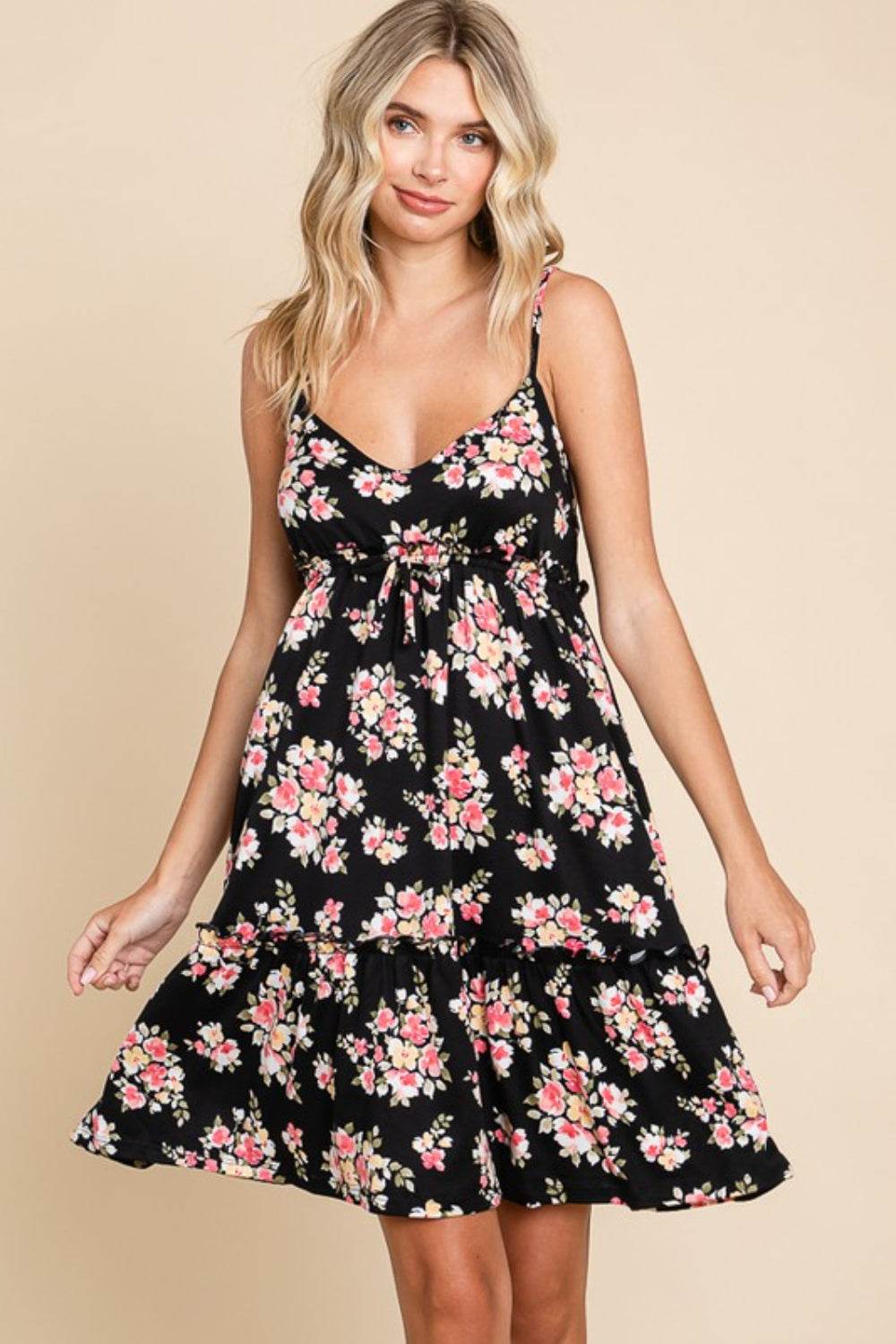 Culture Code Full Size Floral Frill Cami Dress - Hovatok