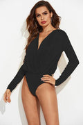 Surplice Long Sleeve Bodysuit - Hovatok