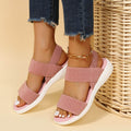 Rubber Open Toe Low Heel Sandals - Hovatok