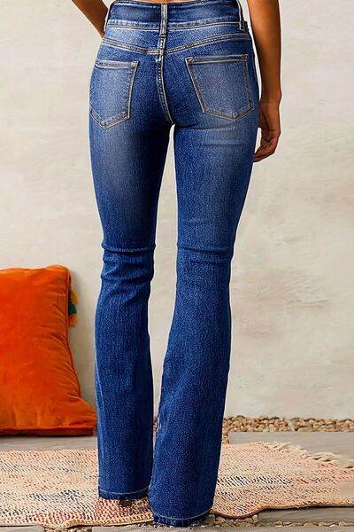 Cat Whisker Washed Bootcut Jeans - Hovatok
