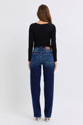 Judy Blue Full Size Raw Hem Straight Leg Jeans - Hovatok