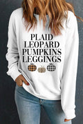 Letter Graphic Round Neck Long Sleeve Sweatshirt - Hovatok