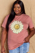 Simply Love Full Size FLOWER Graphic Cotton Tee - Hovatok
