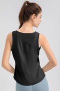 Wide Strap Round Neck Active Tank - Hovatok