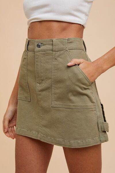 Annie Wear Cargo Denim Mini Skirt - Hovatok