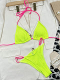 Ribbed Tie Back Bikini Set - Hovatok