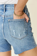 Judy Blue Full Size High Waist Rhinestone Decor Denim Shorts - Hovatok