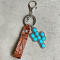Turquoise Genuine Leather Key Chain - Hovatok