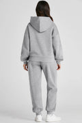 Dropped Shoulder Long Sleeve Hoodie and Pants Active Set - Hovatok