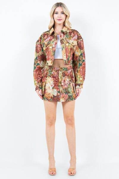 American Bazi Jacquard Weave Cargo Pocket Skirt - Hovatok