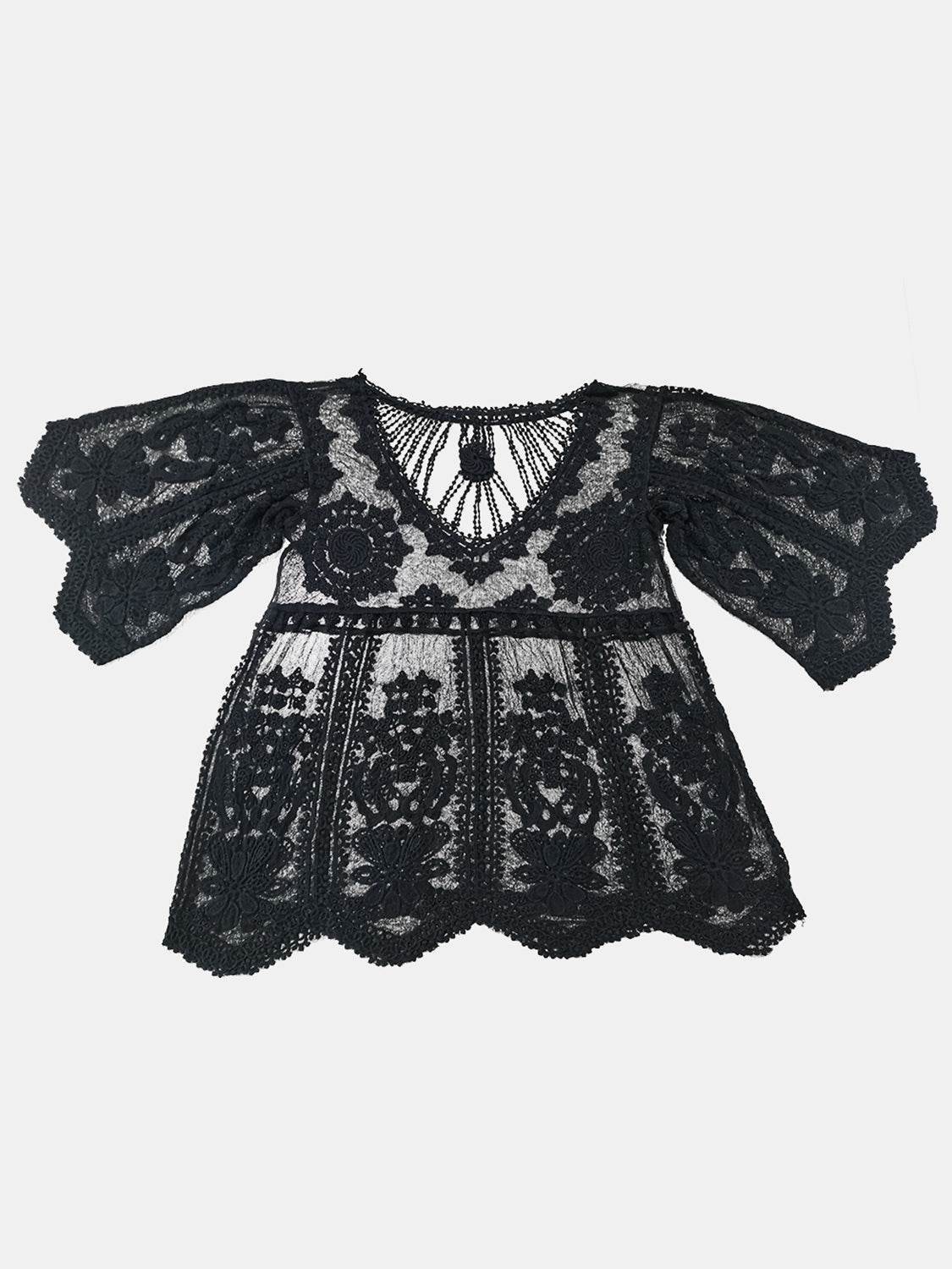 Lace Round Neck Cover-Up - Hovatok