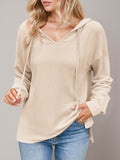 Double Take Drawstring Dropped Shoulder Long Sleeve Hoodie - Hovatok