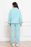 Half Zip Long Sleeve Sweatshirt and Pants Set - Hovatok