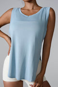 Slit Round Neck Active Tank - Hovatok