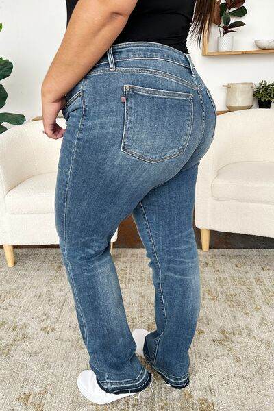 Judy Blue Full Size Mid Rise Release Hem Jeans - Hovatok