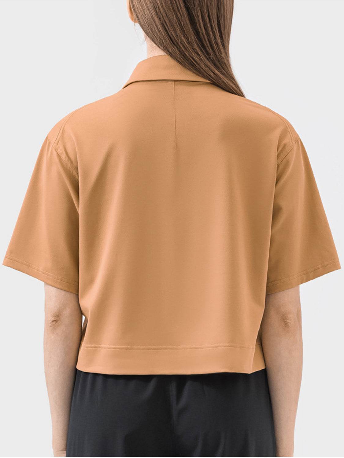 Millennia Half Button Short Sleeve Active T-Shirt - Hovatok